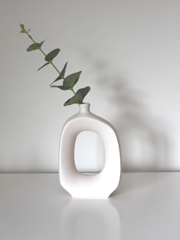 White Ring Vase