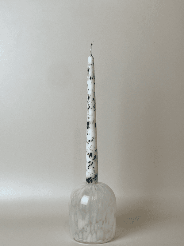 speckled tapered candle